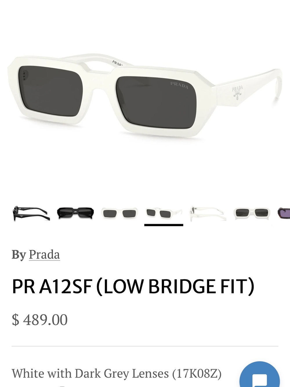 Prada White Rectangular Sunglasses with Dark Lenses - Picture 6 of 6